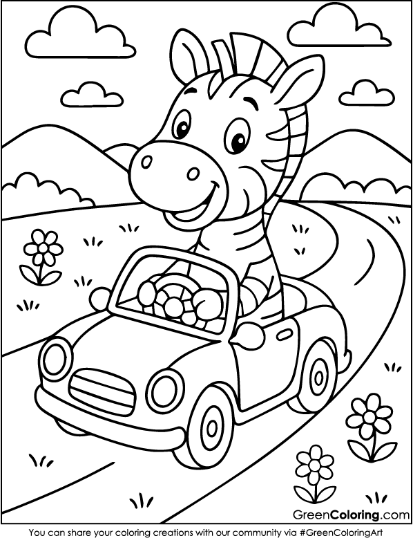 Download Free Printable Zebra Coloring Sheet PDF