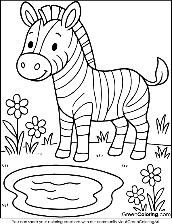 Printable Zebra Coloring Pages PDF