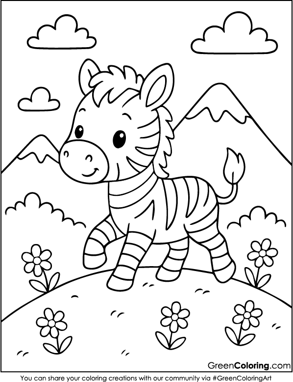 Download Free Printable Zebra Coloring Pages PDF
