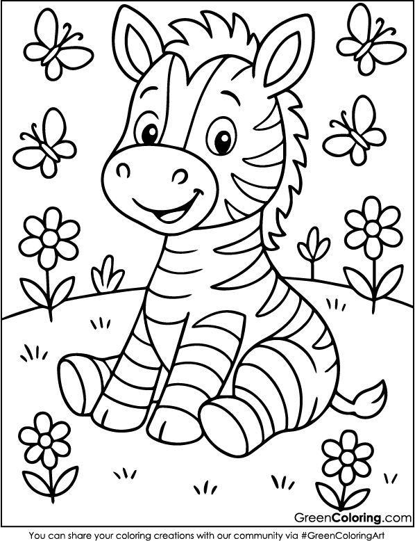 Download Free Printable Zebra Coloring Sheets PDF