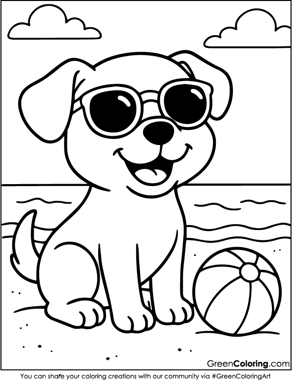Beach Coloring Pages PDF