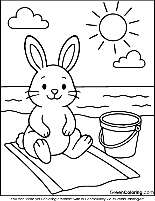Printable Beach Coloring Pages PDF