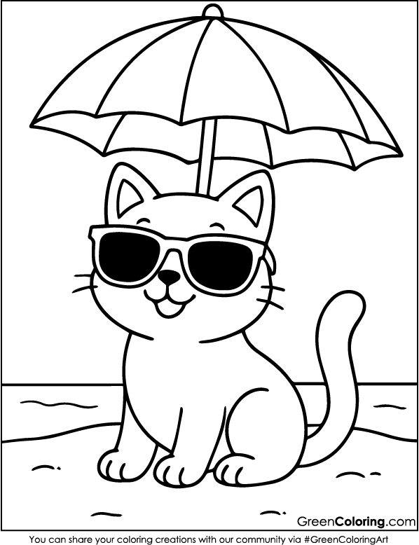 Download Free Printable Beach Coloring Pages PDF