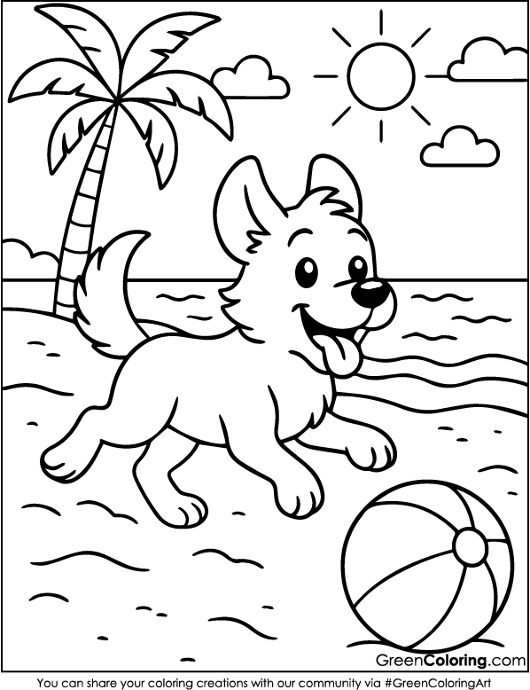 Download Free Printable Beach Coloring Sheets PDF