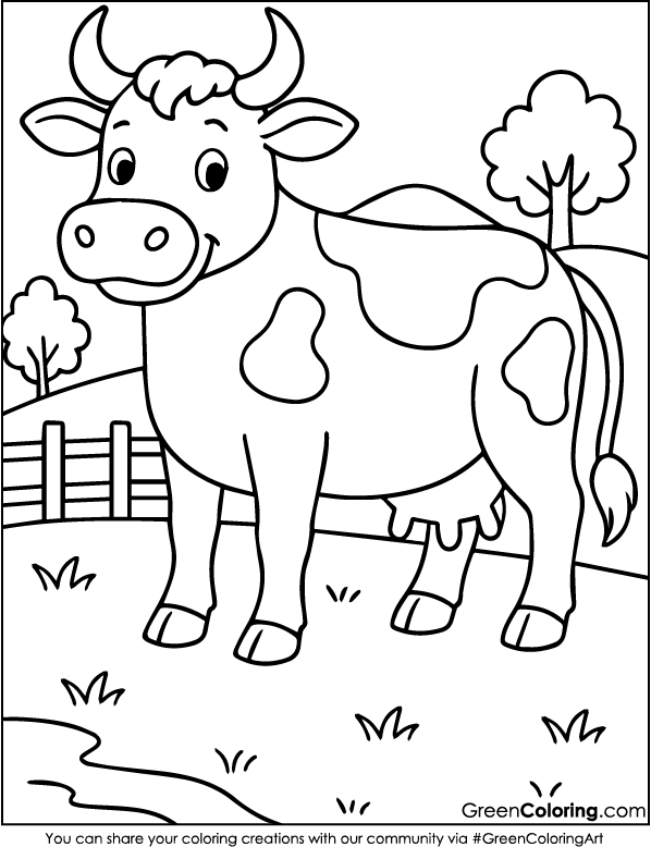 Printable Cow Coloring Pages
