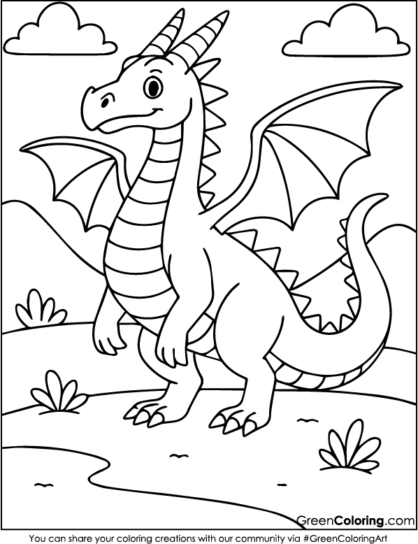 Printable Dragon Coloring Pages