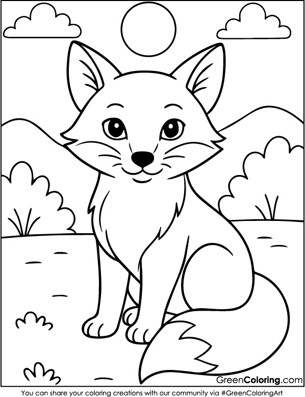 Printable Fox Coloring Pages