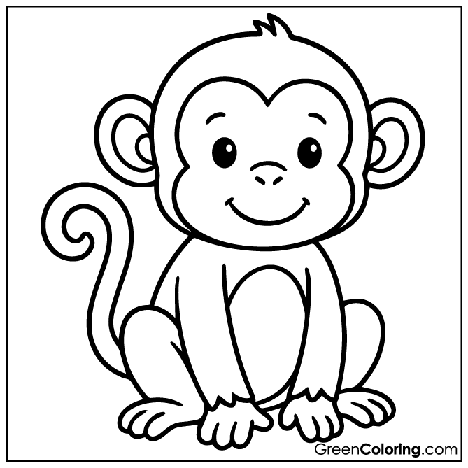 Printable Monkey Coloring Sheets