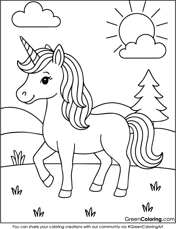 Printable Unicorn Coloring Pages