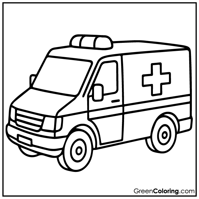 Simple Ambulance Coloring Pages
