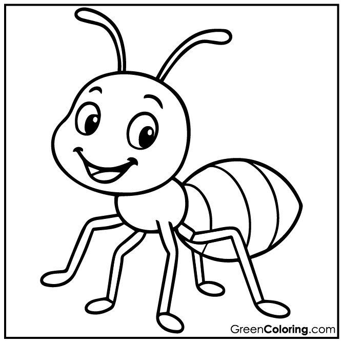 Simple Ant Coloring Pages