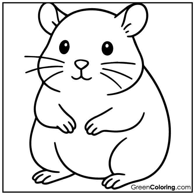 Simple Hamster Coloring Pages