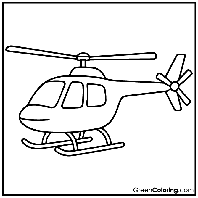 Simple Helicopter Coloring Pages
