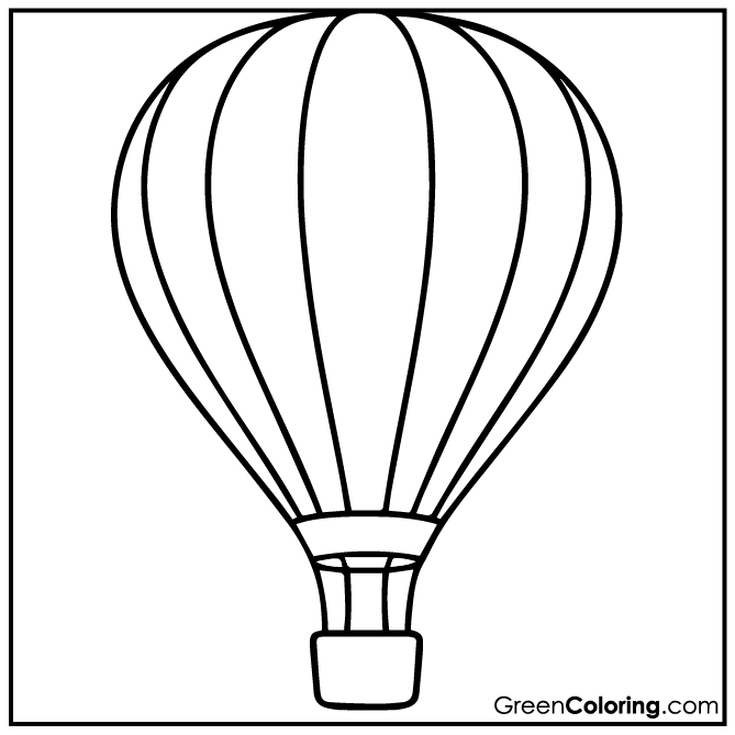 Simple Hot Air Balloon Coloring Pages