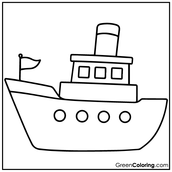 Simple Ship Coloring Pages