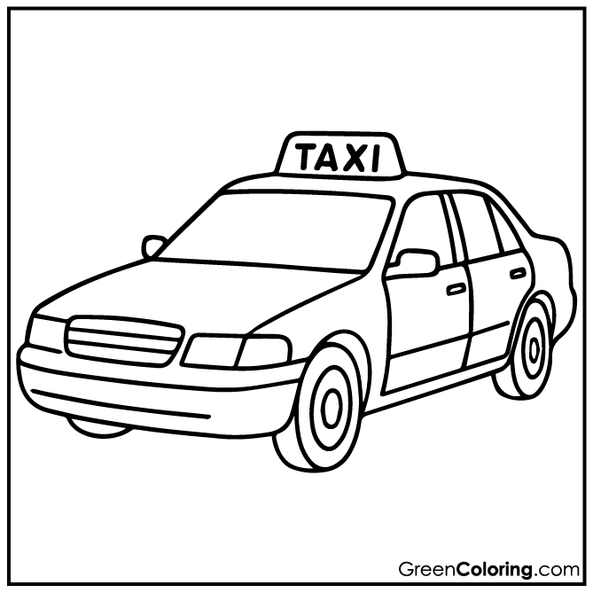 10 Taxi Coloring Pages (Download Free Printable PDF)