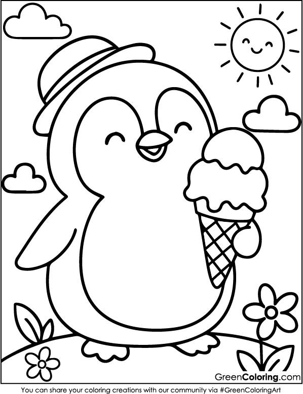 Cute Summer Coloring Pages for Kids and Toddlers