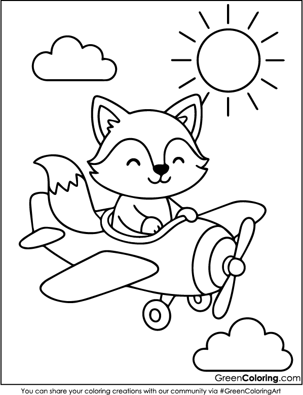 Cute Airplane Coloring Pages for Kids and Toddlers