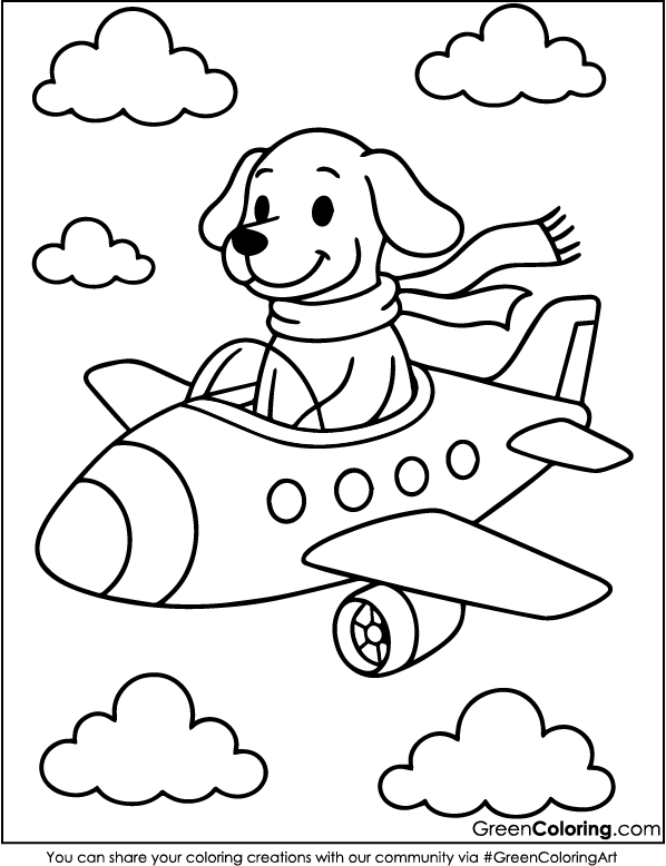 Download Free Printable Airplane Coloring Page PDF