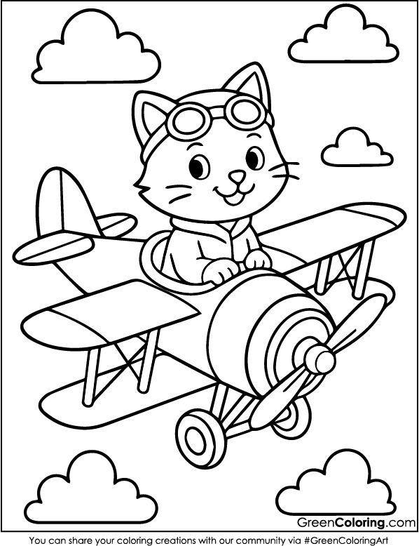 Download Free Printable Airplane Coloring Sheets PDF