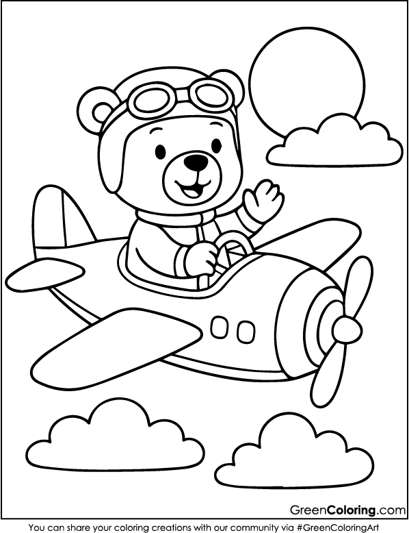 Download Free Printable Airplane Coloring Sheets PDF