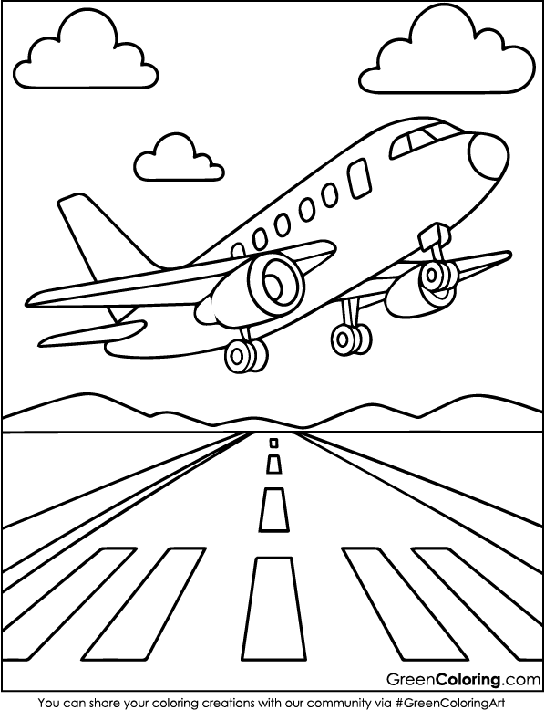 Download Free Printable Airplane Coloring Sheet PDF