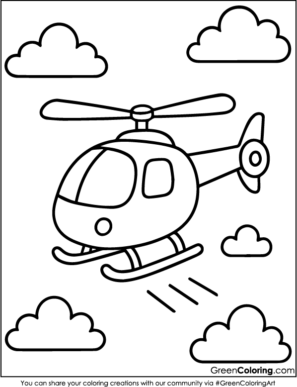 Simple Airplane Coloring Pages for Kids and Toddlers