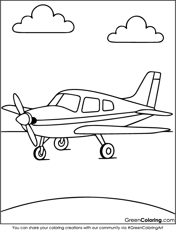 Easy Airplane Coloring Pages for Kids and Toddlers