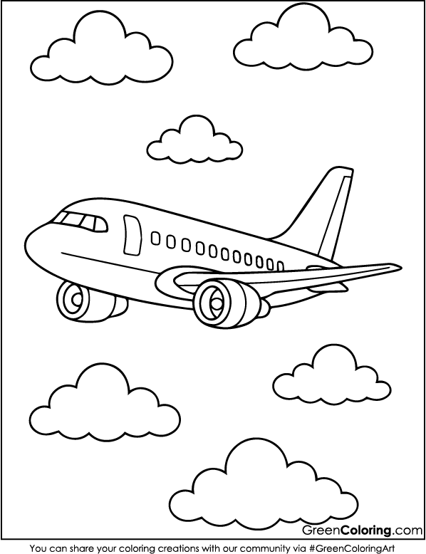 Download Free Printable Airplane Coloring Pages PDF