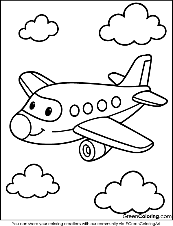 Download Free Printable Airplane Coloring Pages PDF