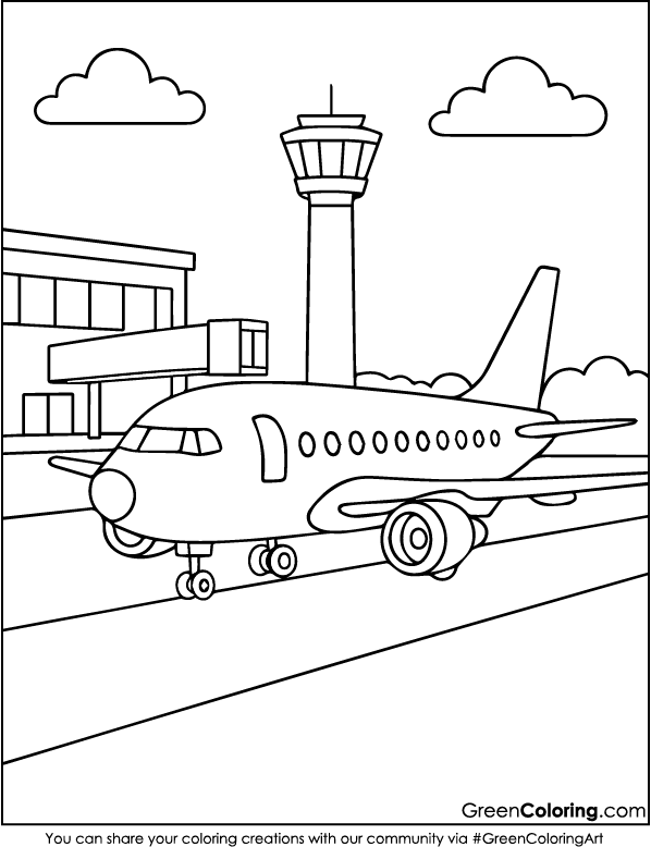 Easy Airplane Coloring Pages for Kids and Toddlers