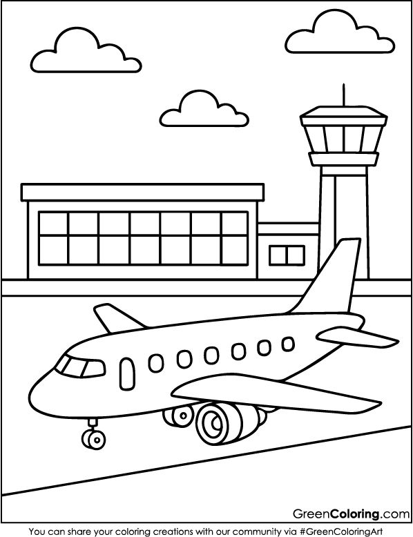 Download Free Printable Airplane Coloring Page