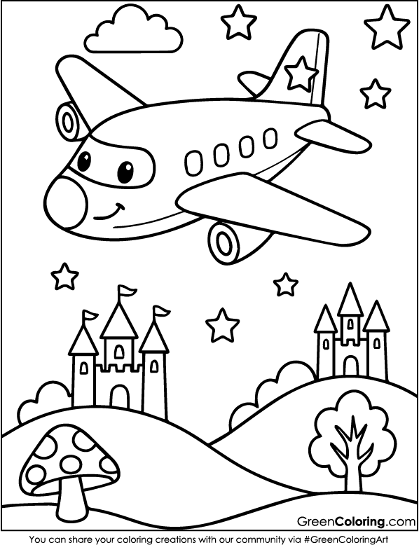 Download Free Printable Airplane Coloring Page