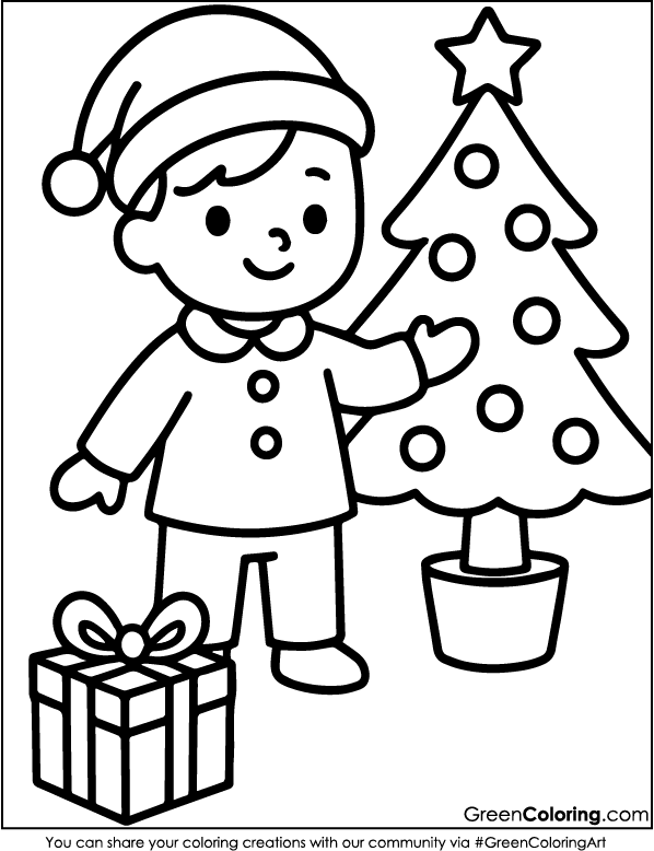 Easy Christmas Coloring Sheets for Toddlers