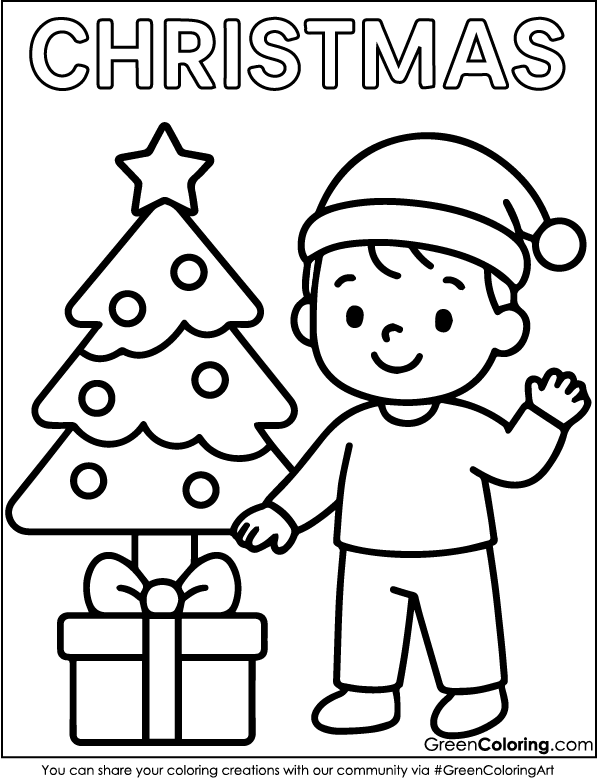 Simple Christmas Coloring Pages for Toddlers