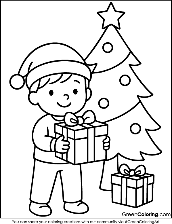 Simple Christmas Coloring Pages for Toddlers
