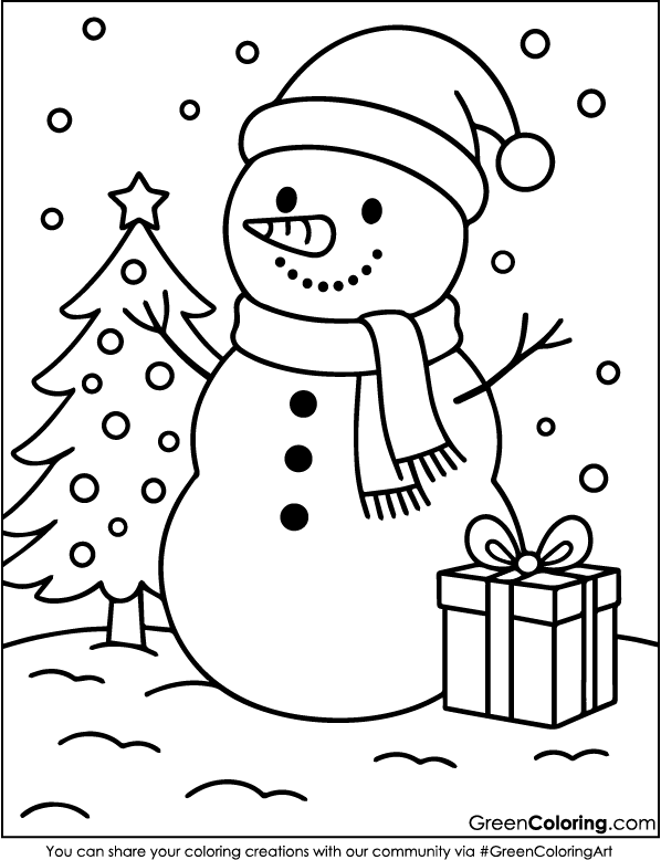 Free Snowman Coloring Pages Printable for Kids