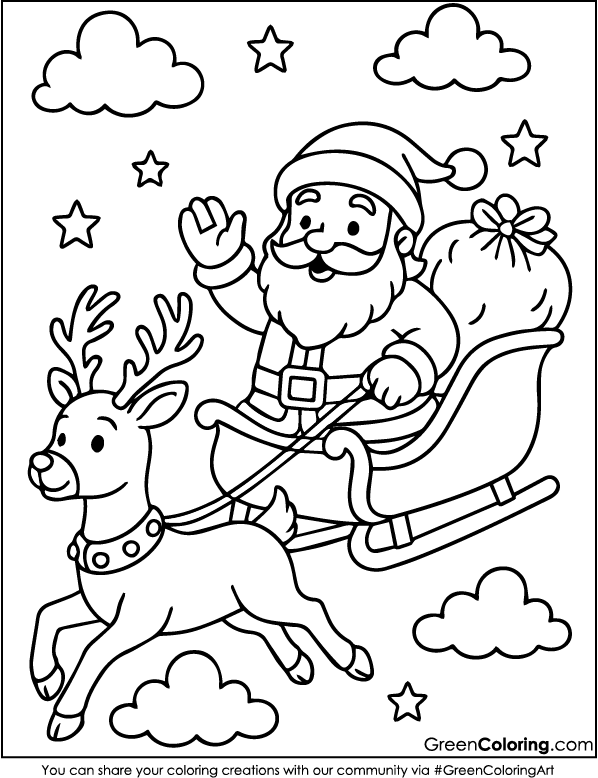 Printable Free Santa Claus Coloring Pages for Kids
