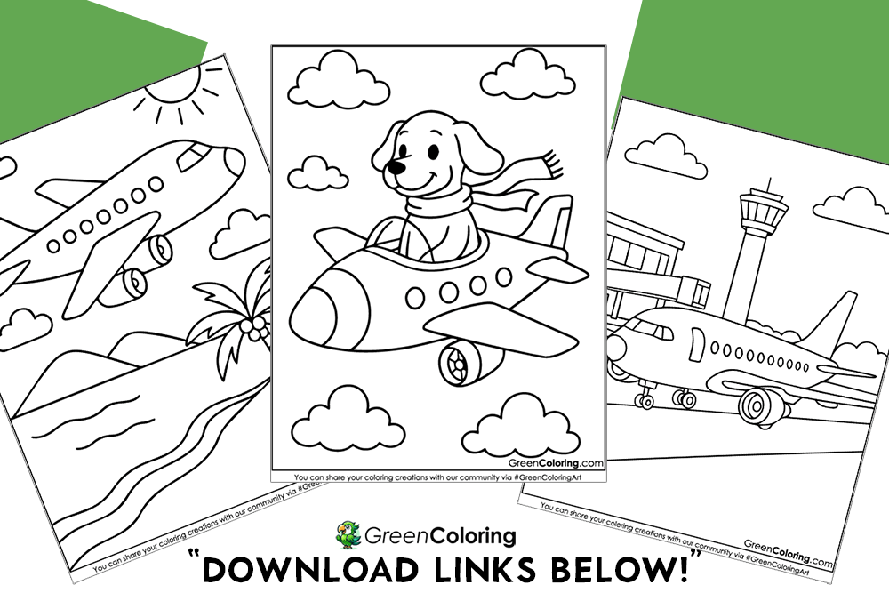 Cute Airplane Coloring Pages