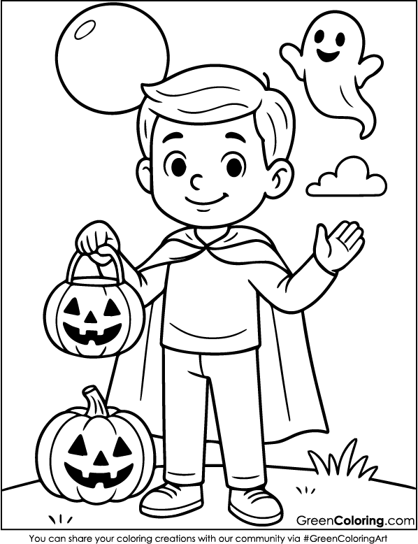 Cute Halloween Coloring Pages
