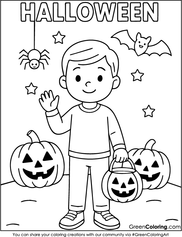 Cute Halloween Coloring Pages