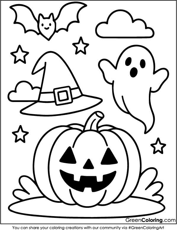 Download Free Printable Halloween Coloring Pages PDF