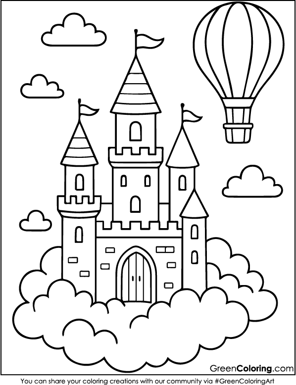 Hot Air Balloon Coloring Pages