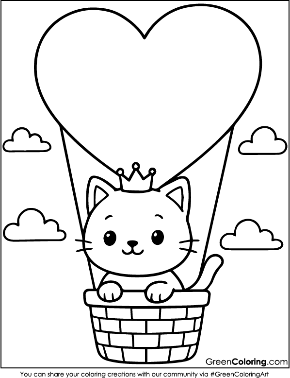 Download Free Printable Hot Air Balloon Coloring Sheets PDF