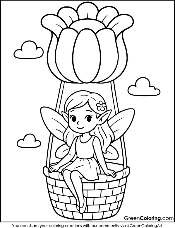 Hot Air Balloon Coloring Pages for Kids and Toddlers