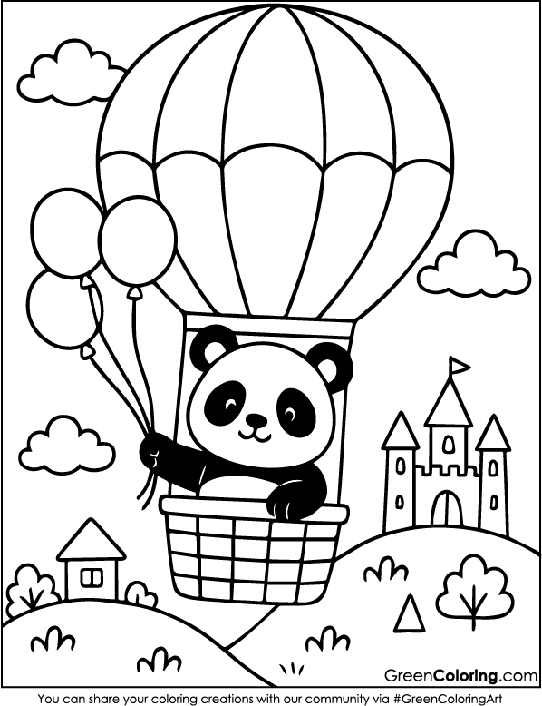 New Hot Air Balloon Coloring Pages for Kids and Toddlers