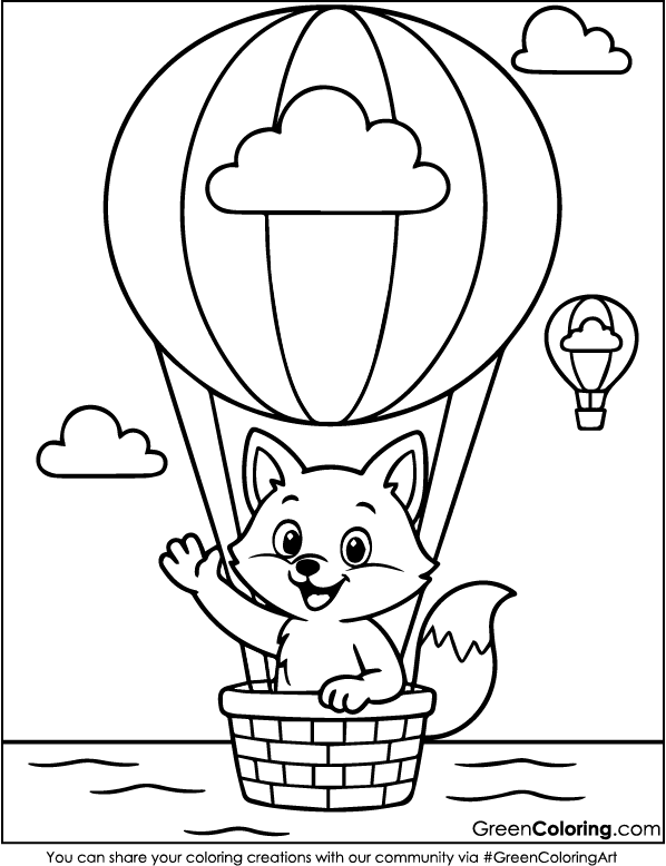 Hot Air Balloon Coloring Pages