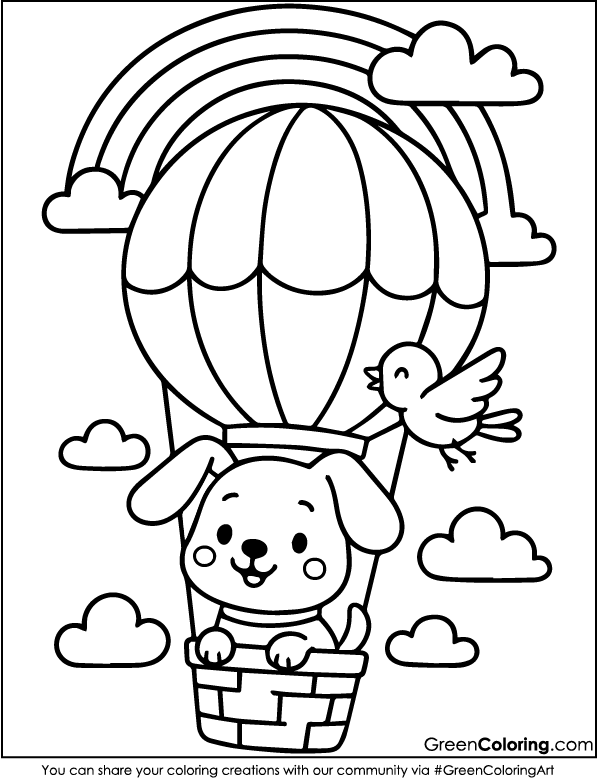 Hot Air Balloon Coloring Pages