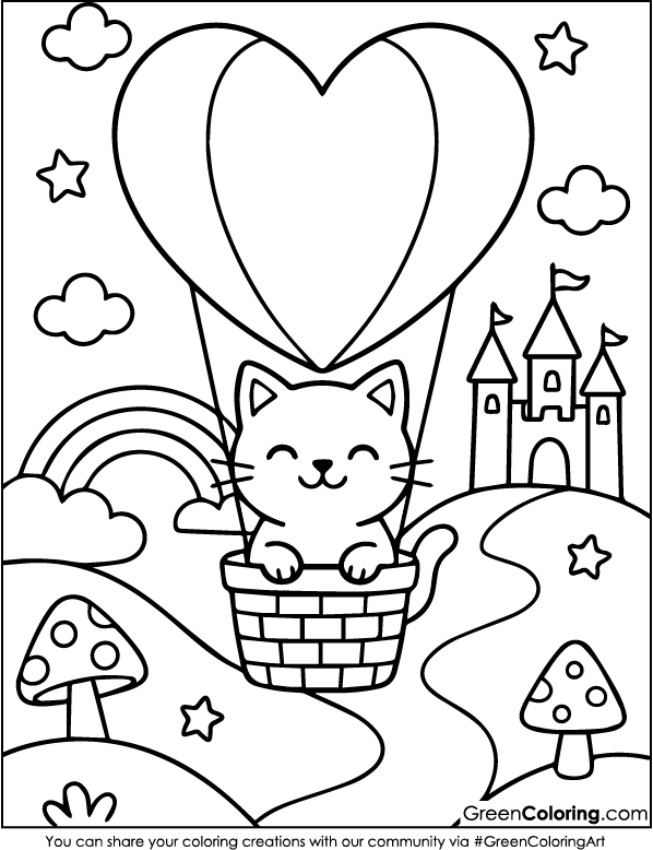 Hot Air Balloon Coloring Pages