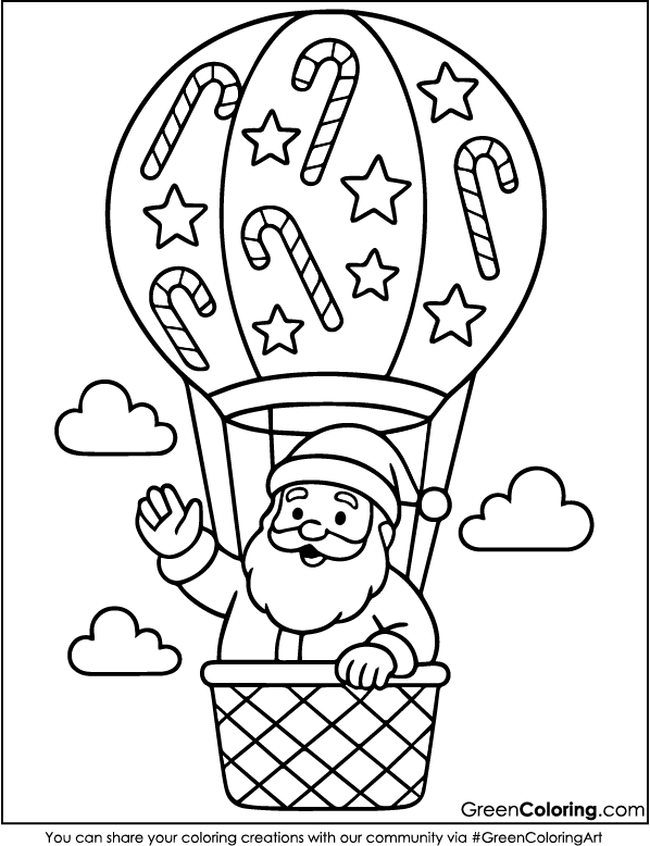 Printable Hot Air Balloon Coloring Pages PDF